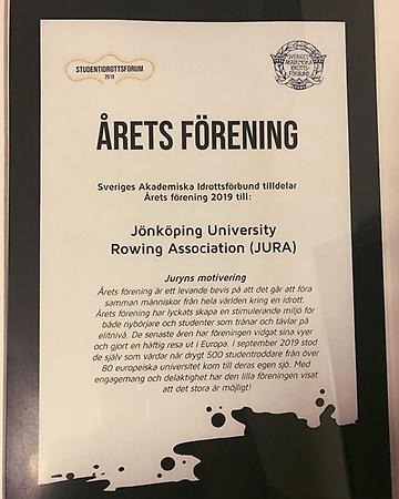 Motivering till utnämningen Årets Förening, JURA