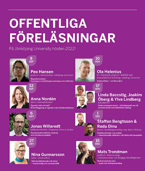 Programmet för höstens Offentliga föreläsningar