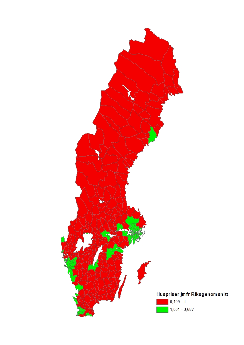 Huspriser över under riks 2019