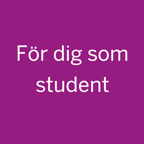 Lila ruta med texten För dig som student