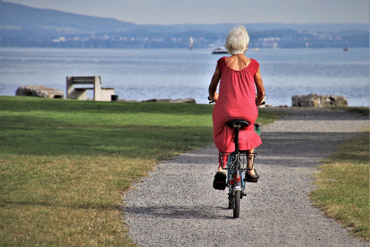 Lady on bicycle