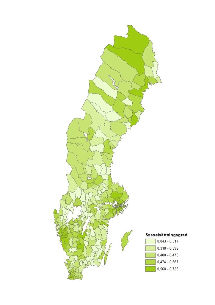 Karta 2 Sysselsättningsgrad