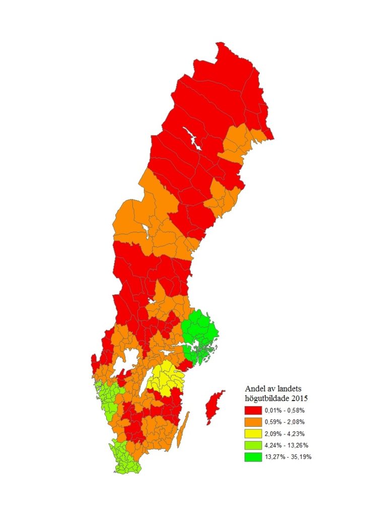 Andel högutbildade 2015