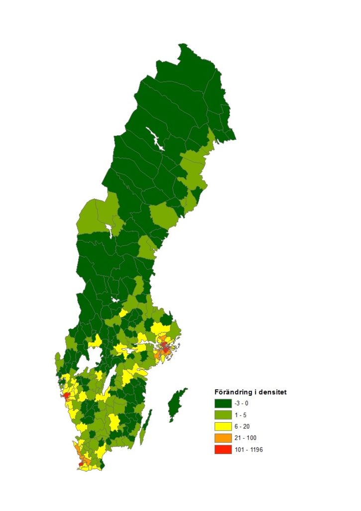 Förändring i densitet