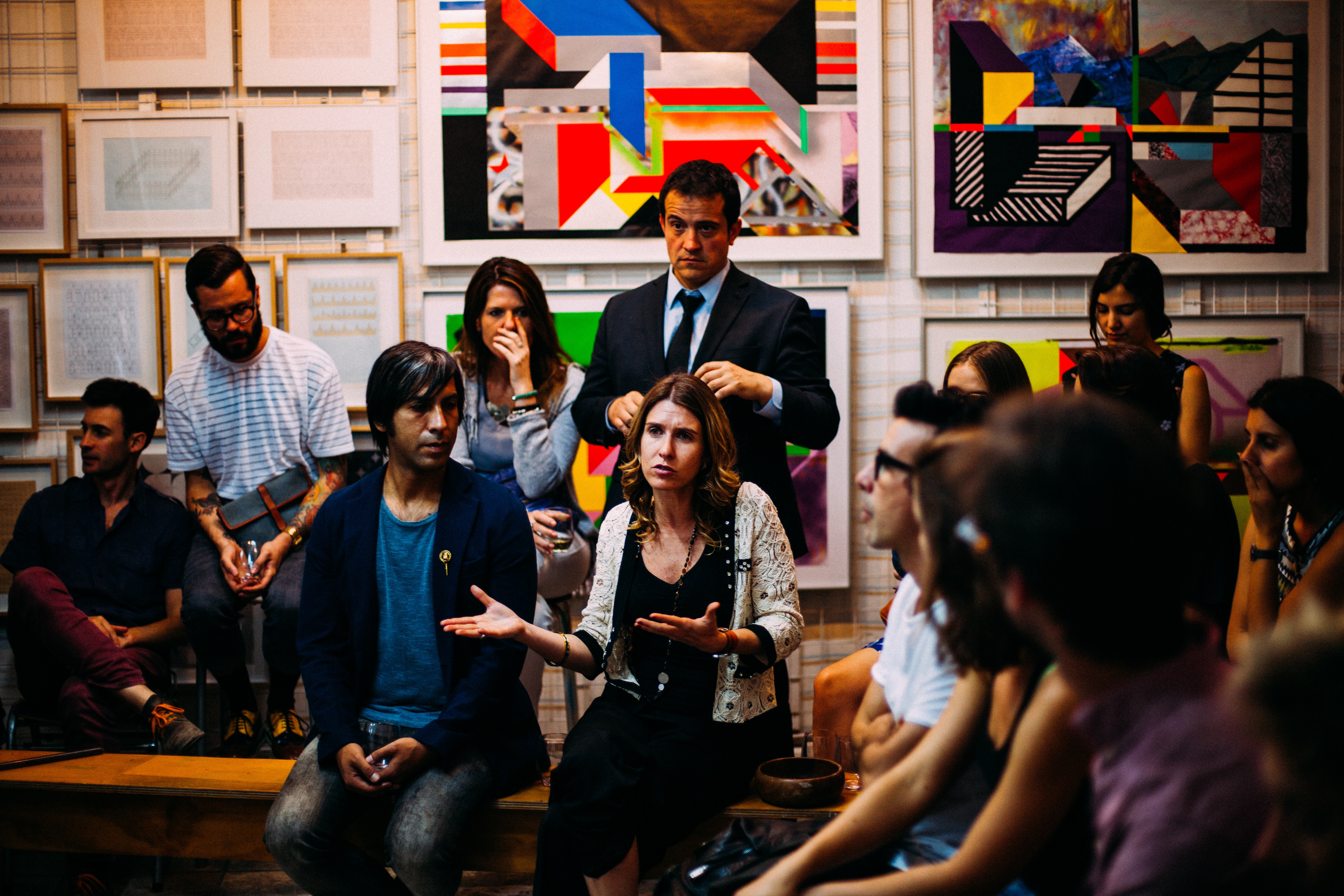 A group of adult students at a workshop