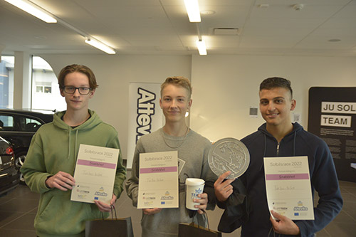 Filip Andersson, Jesper Johansson och Mohammed Al Daabais from Aleholmsskolan in Sävsjö