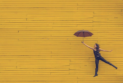 A girl with an umbrella