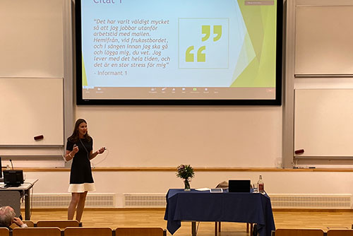 Magdalena Stadin presenterar sin avhandling