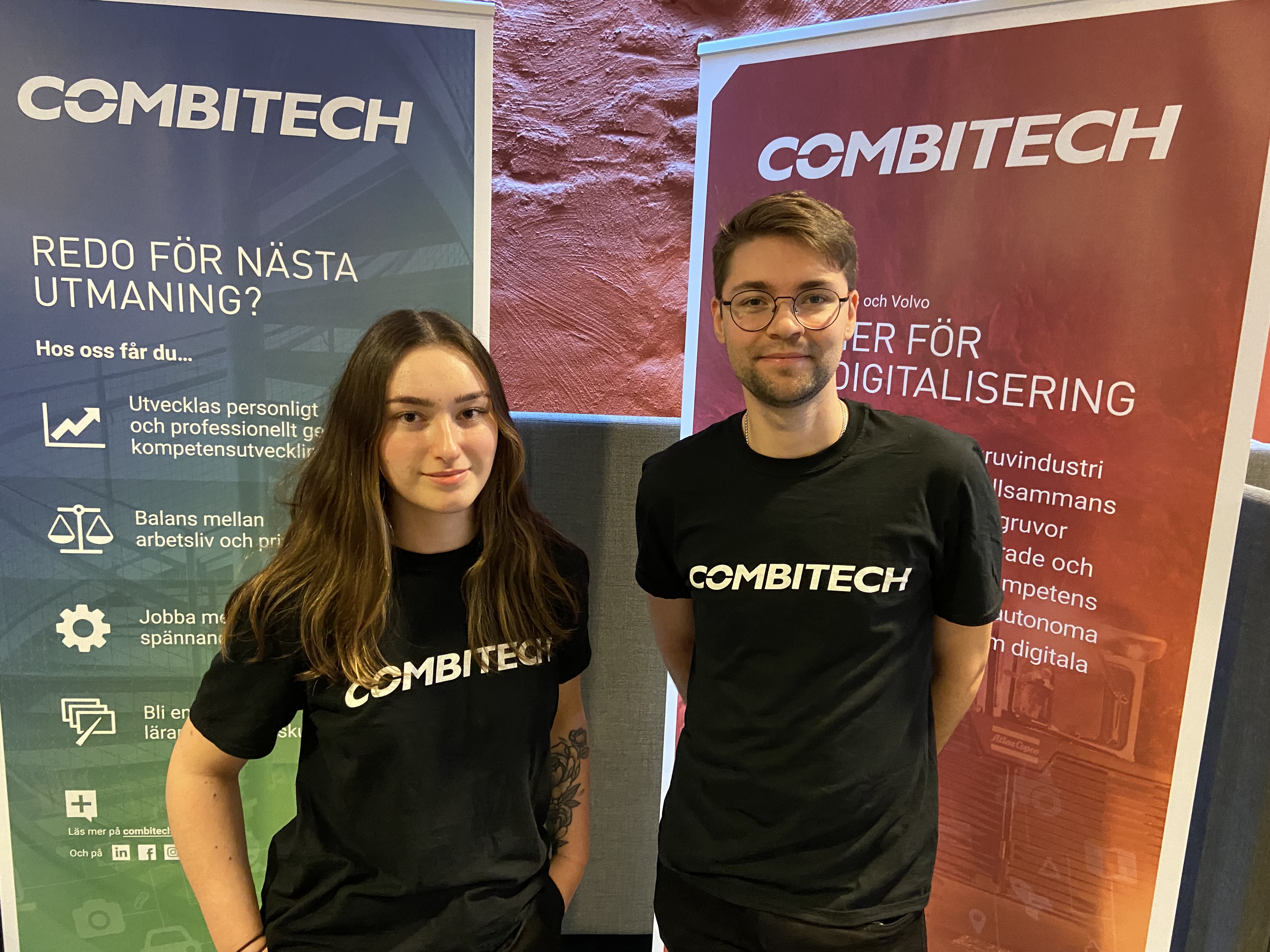 Adina Valjakka and Joel Landin, Combitech, at Karriärum.