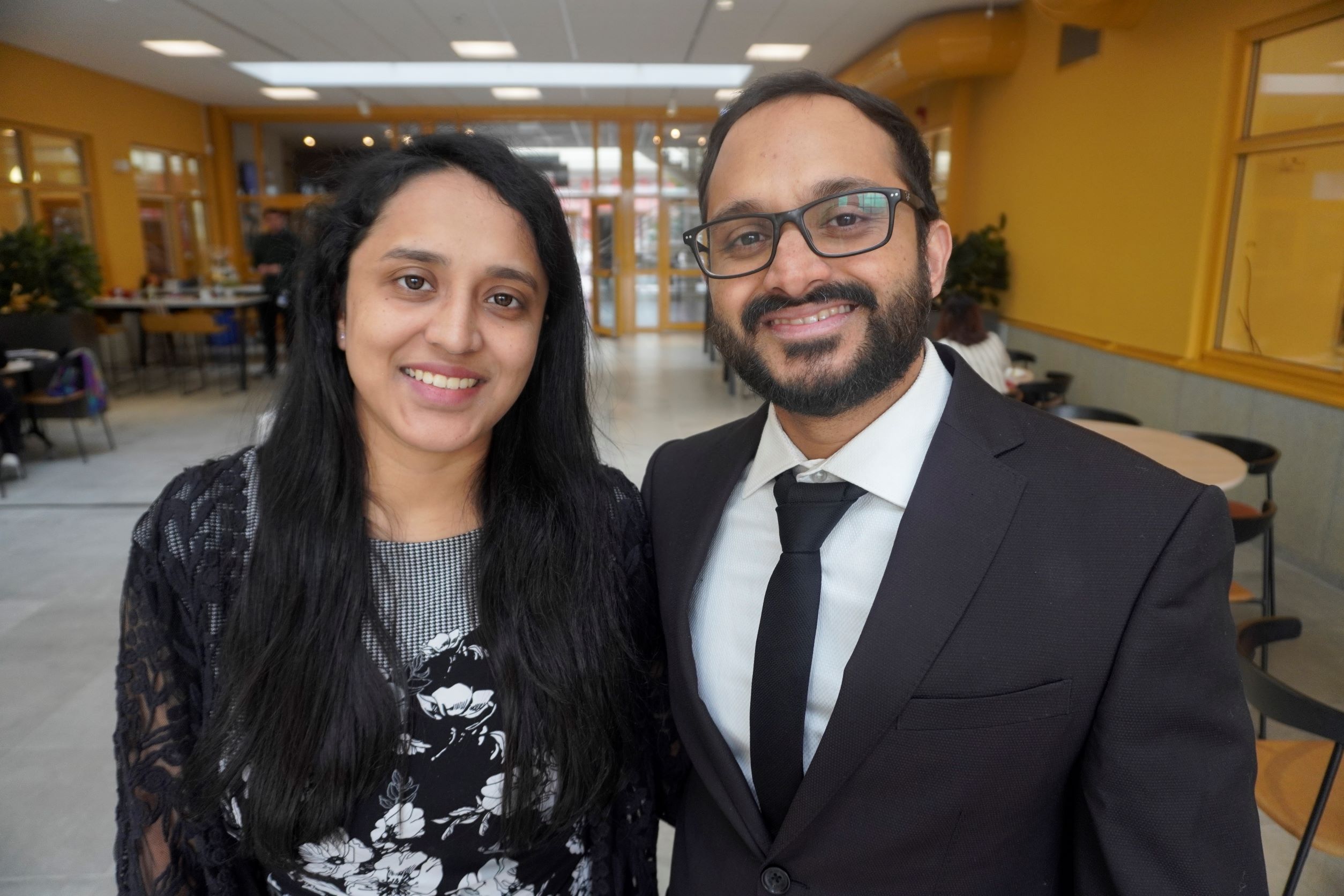 Shamnath Thajudeen and his wife Bismi Abdul Salam.