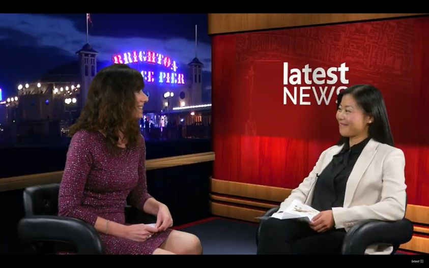 Two women in a tv studio